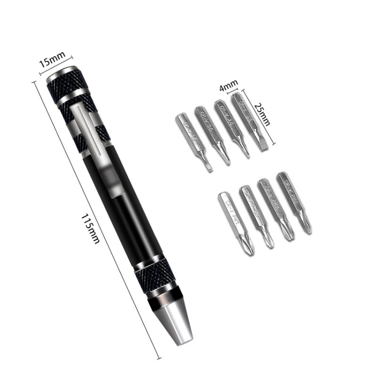 8 In 1 Screwdriver Aluminum Alloy Combination Disassembly Pen Repair Screwdriver