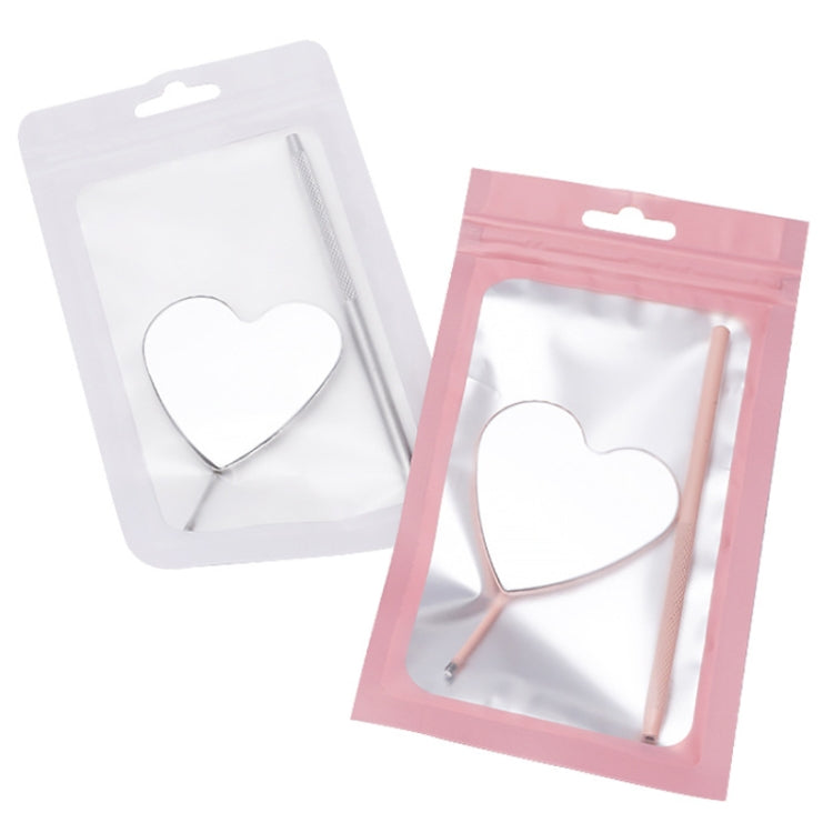 Stainless Steel Heart Shaped Grafting Eyelashes Inspection Mirror Beauty Tool