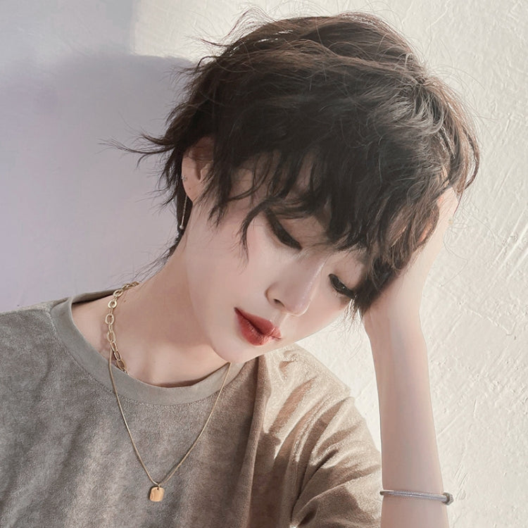 Women Tinfoil Permed Natural Fluffy Full Head Cover Wig