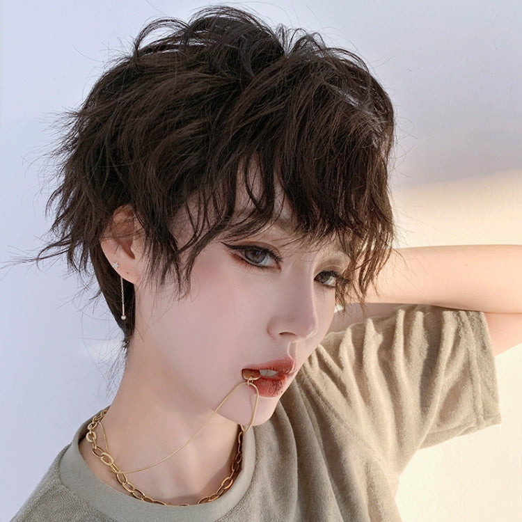 Women Tinfoil Permed Natural Fluffy Full Head Cover Wig