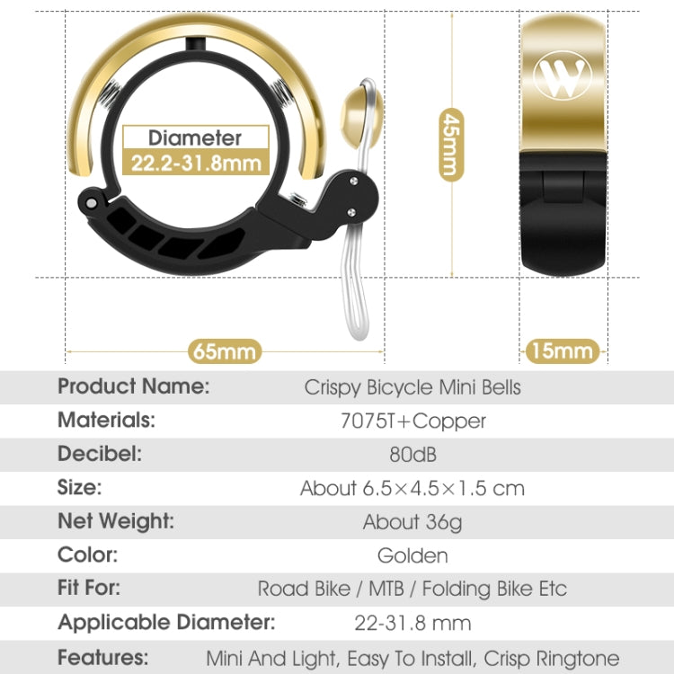 WEST BIKING Bicycle Retro Copper Bell Riding Crisp & Loud Bell