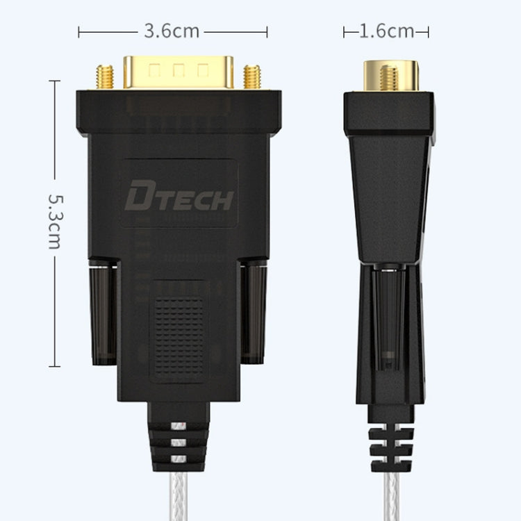 DTECH DT-5002F 1m USB To RS232 Serial Line DB9 Needle COM Port