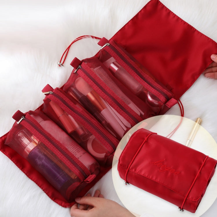 4 In 1 Women Travel Portable Waterproof Mesh Cosmetic Bag