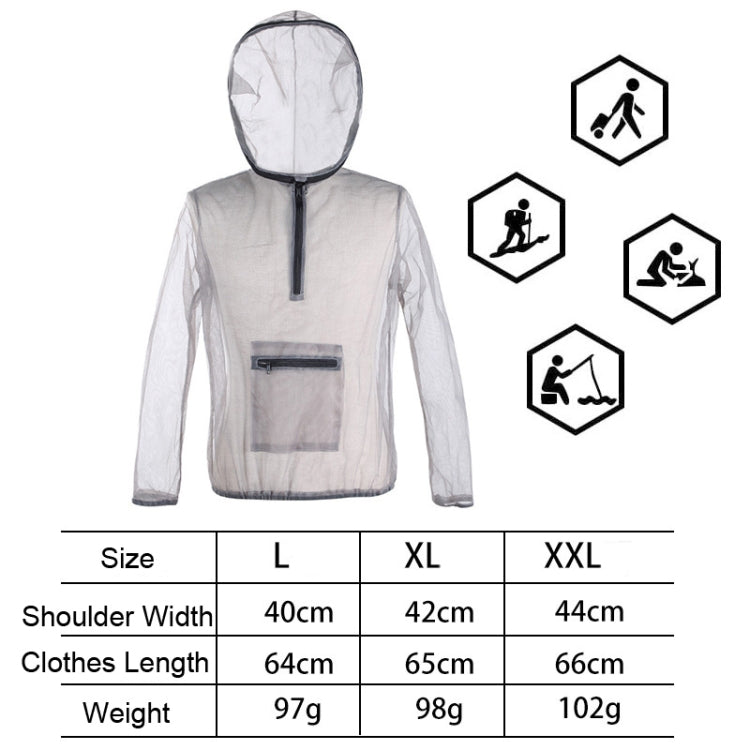 Jungle Expedition Breathable Insect-proof Jacket With Hood Anti-bite Mesh Gauze Cloth