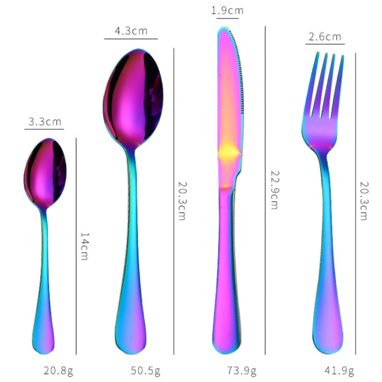 4PCS/Set Stainless Steel Western Steak Fork Spoon Knife Set