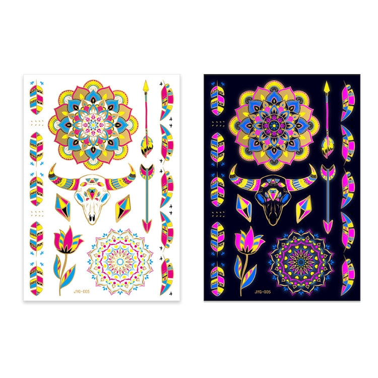 2 PCS Fluorescent Bronzing Waterproof Tattoo Stickers