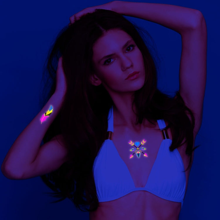 2 PCS Fluorescent Bronzing Waterproof Tattoo Stickers