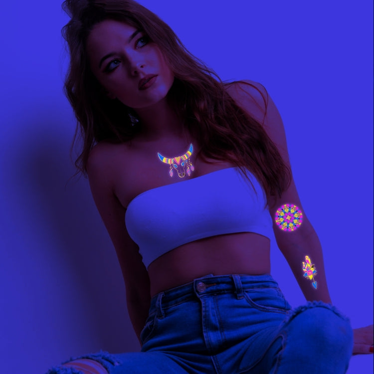 2 PCS Fluorescent Bronzing Waterproof Tattoo Stickers