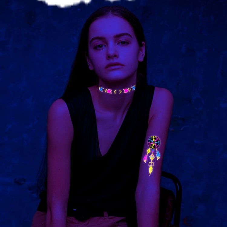 2 PCS Fluorescent Bronzing Waterproof Tattoo Stickers