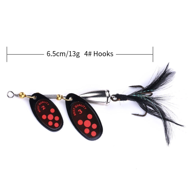 HENGJIA SP304 6.5cm 13g Feather Hook Rotating Sequin Road Lure Bait