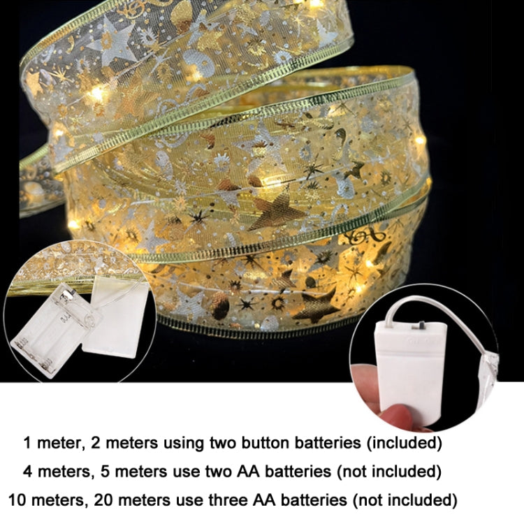 Christmas LED Lights Bronzing Double Ribbon String Lights