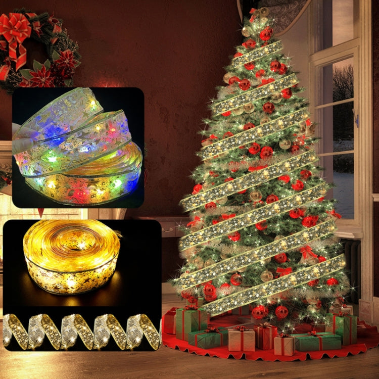 Christmas LED Lights Bronzing Double Ribbon String Lights