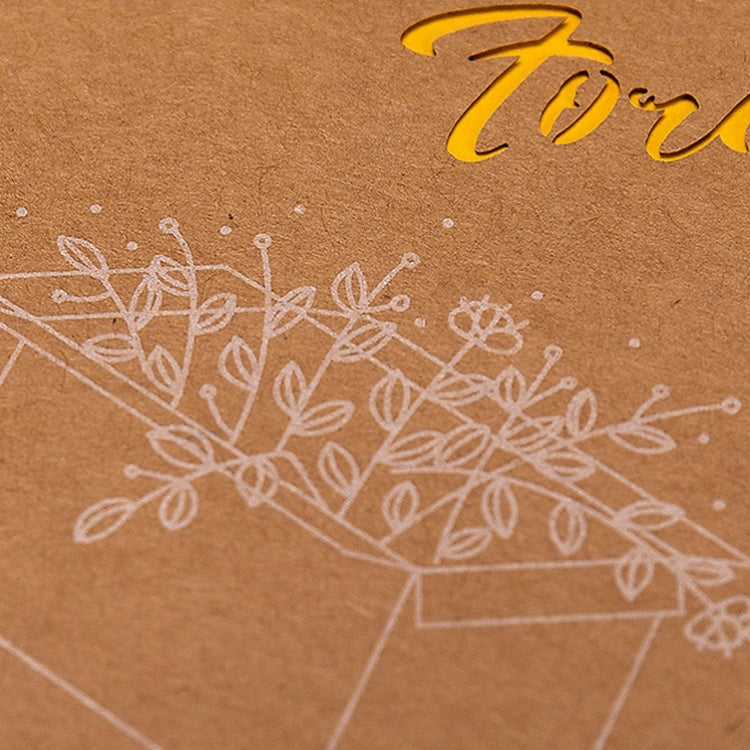 10 PCS Retro Hollow Kraft Blessing Card with Envelope