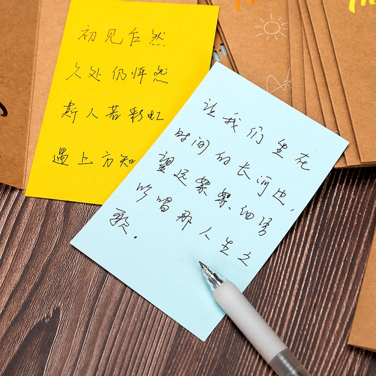 10 PCS Retro Hollow Kraft Blessing Card with Envelope