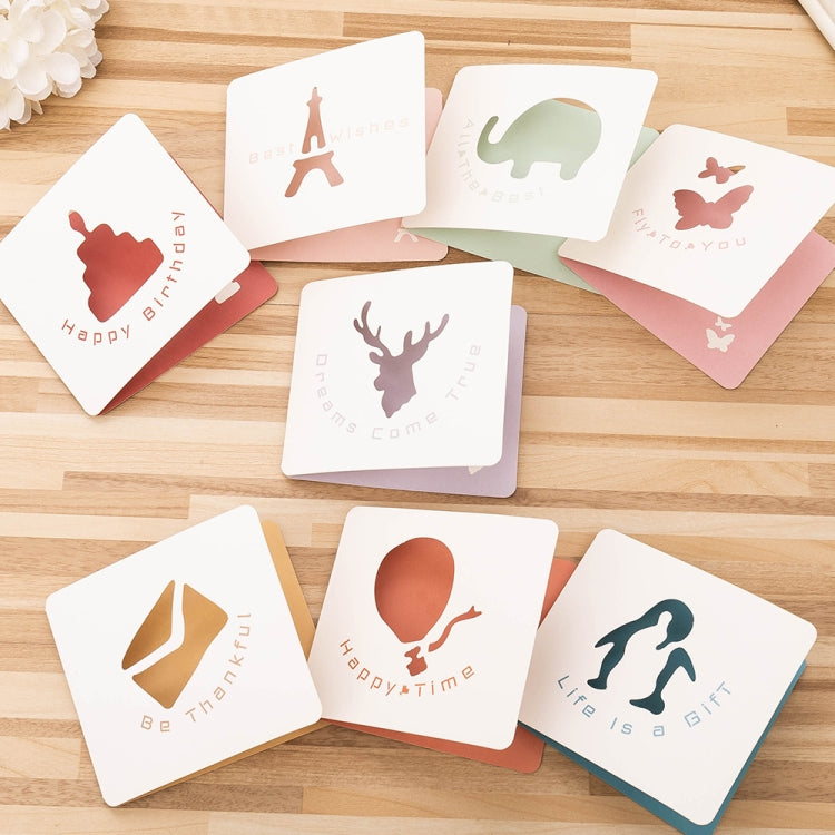 10 PCS Cute Hollow Cartoon Greeting Card