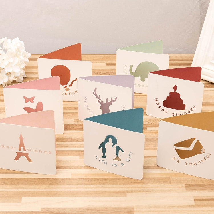 10 PCS Cute Hollow Cartoon Greeting Card