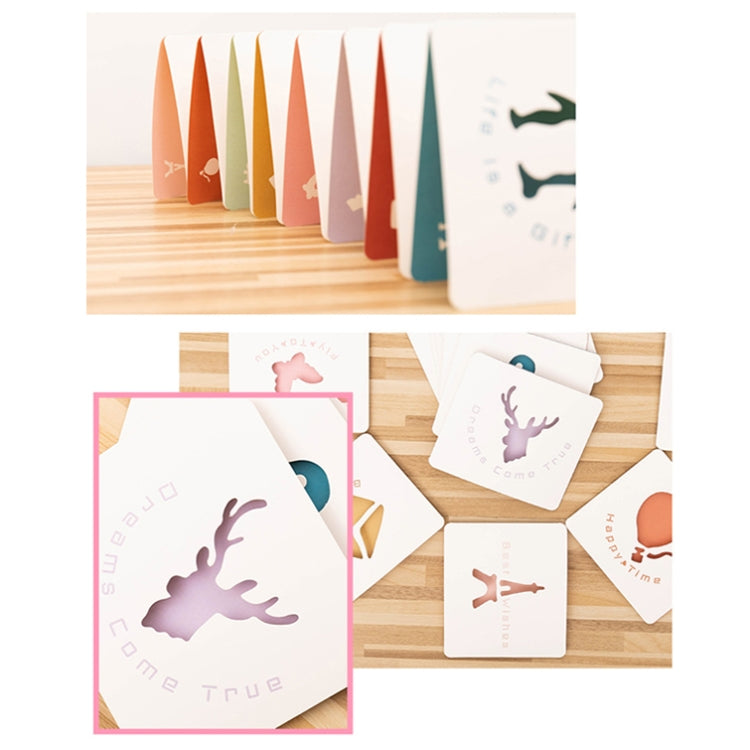 10 PCS Cute Hollow Cartoon Greeting Card