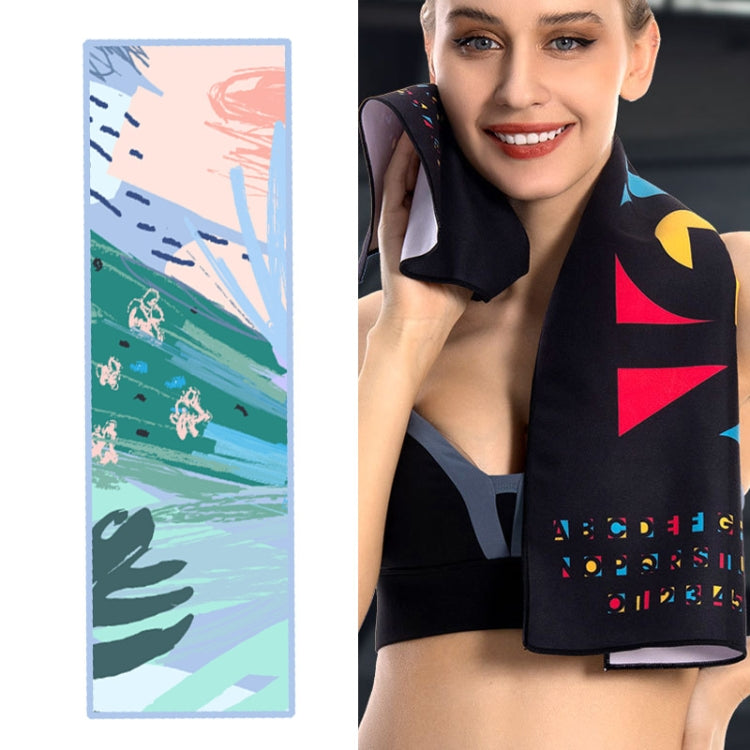 YDJ1223-1 Microfiber Double Sided Fleece Print Quick Dry Portable Sports Towel, Size: