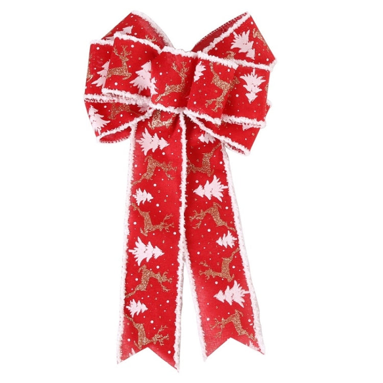 Fine Linen Plaid Christmas Bow Festive Scene Decoration