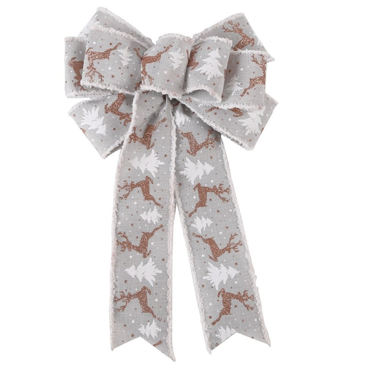 Fine Linen Plaid Christmas Bow Festive Scene Decoration