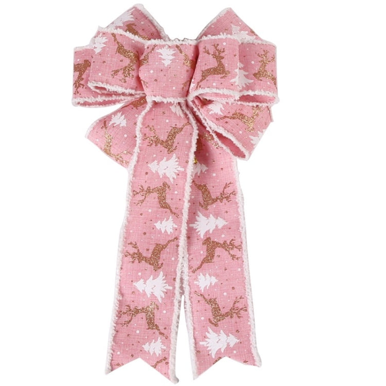 Fine Linen Plaid Christmas Bow Festive Scene Decoration