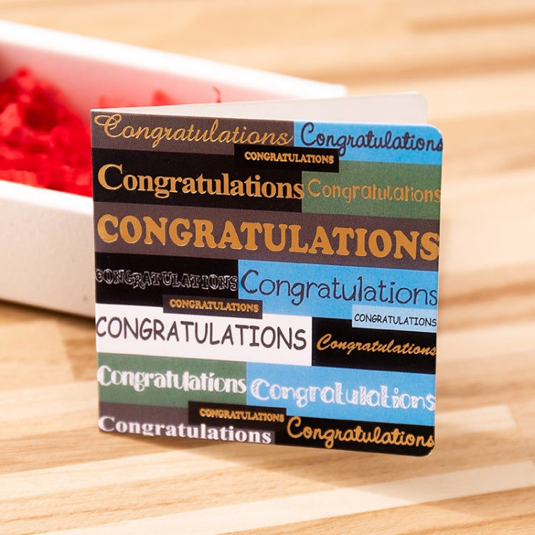 10 PCS Square Bronzing Color Print Thanks Greeting Cards