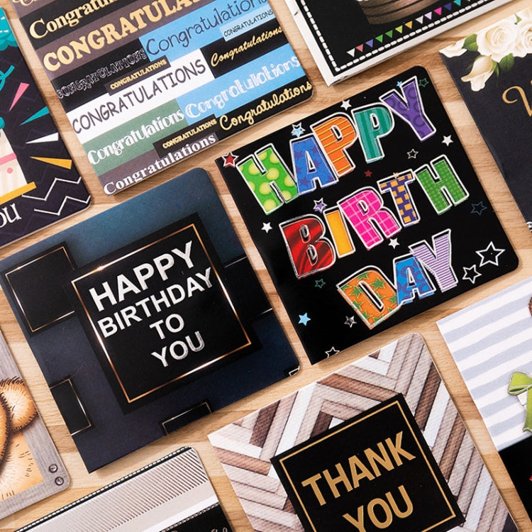10 PCS Square Bronzing Color Print Thanks Greeting Cards