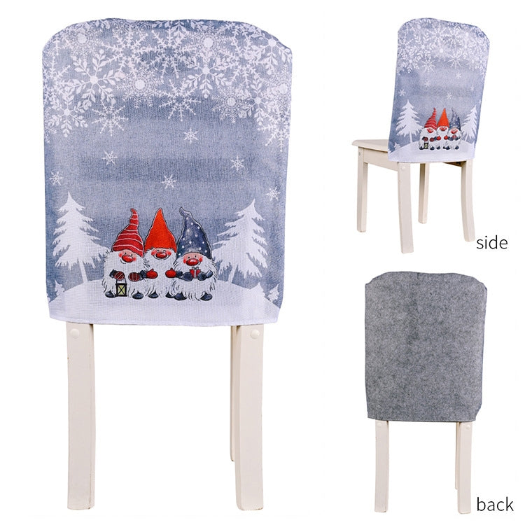 Christmas Cartoon Forest Snowflake Chairs Cover Decorative Supplies