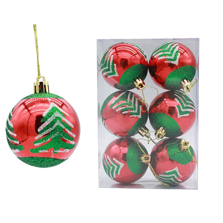 6pcs/pack 6cm Painted Christmas Ball Decoration Props