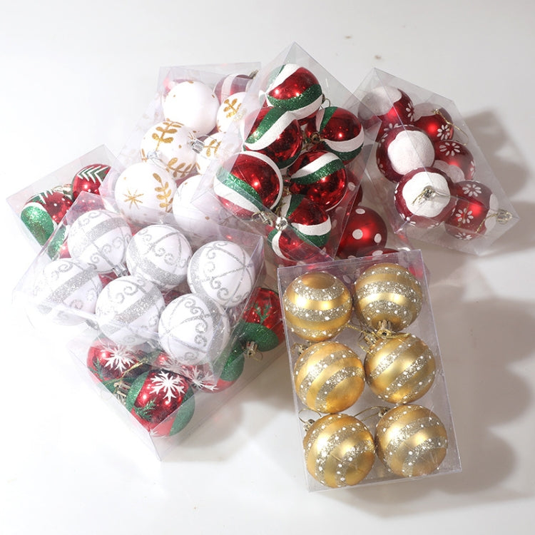6pcs/pack 6cm Painted Christmas Ball Decoration Props