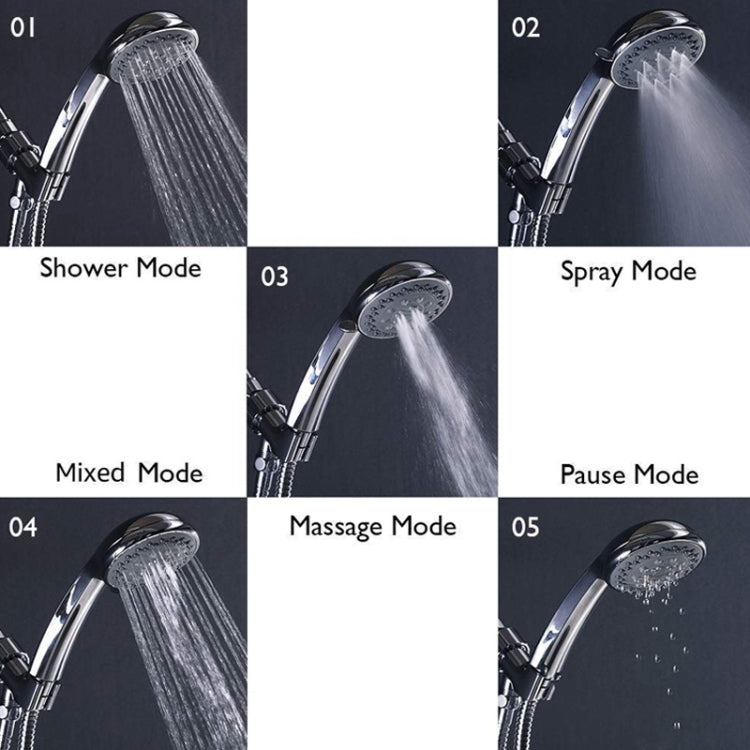 Concealed Shower Head 5 Function Pause Mode Shower Head, Style：