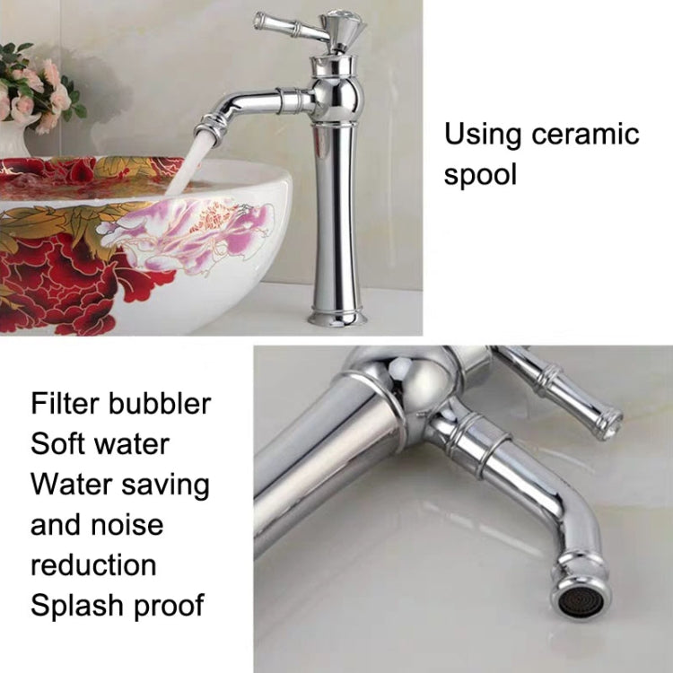 All Bronze Bathroom Basin Hot And Cold Water Faucet, Style: