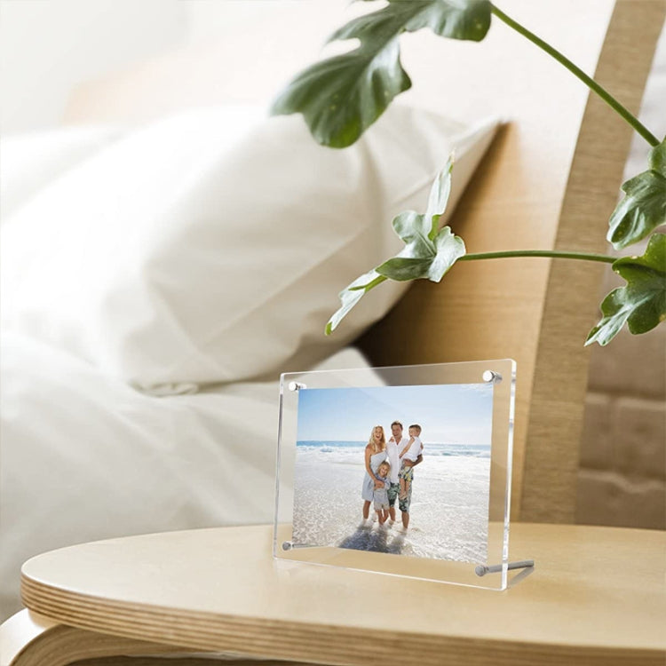 4x6 Inch Acrylic Photo Frame Transparent Frameless Desktop Photo Stand