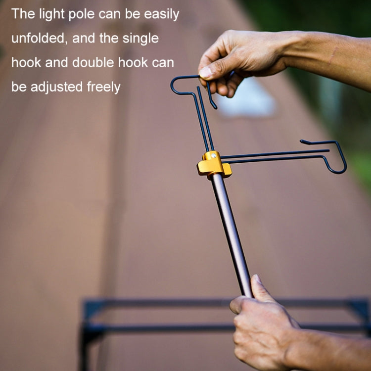Outdoor Camping Telescopic Double Hook Folding Light Stand