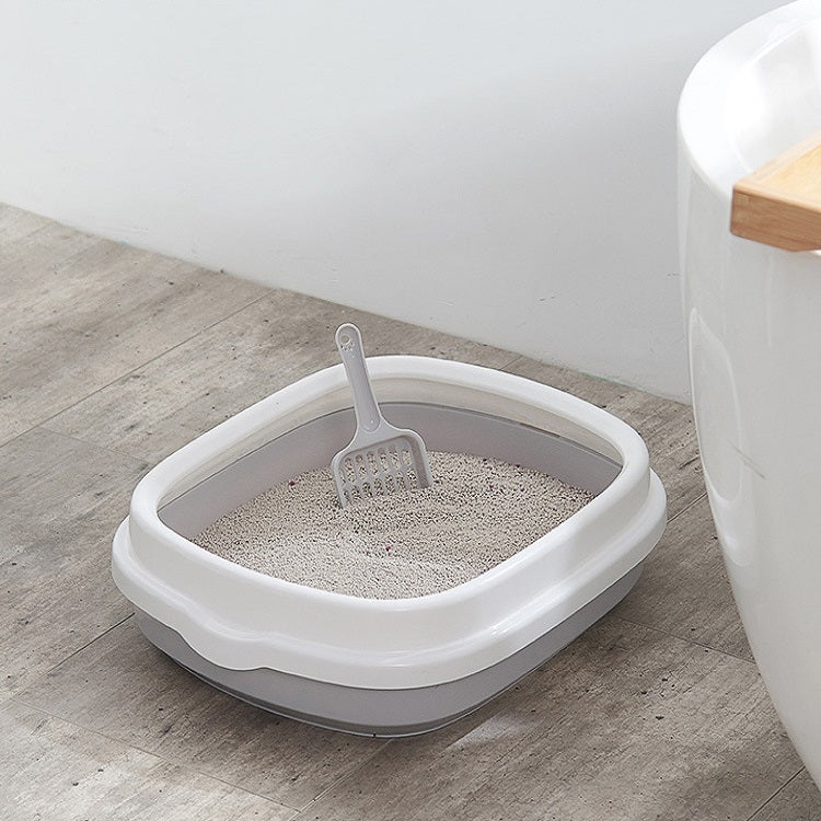 Semi-enclosed Cat Litter Box Cat Toilet With Cat Litter Shovel
