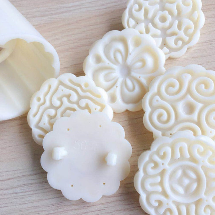 2 PCS Moon Festival Round Hand-Pressed Pastry Mold Baking Tools, Model: