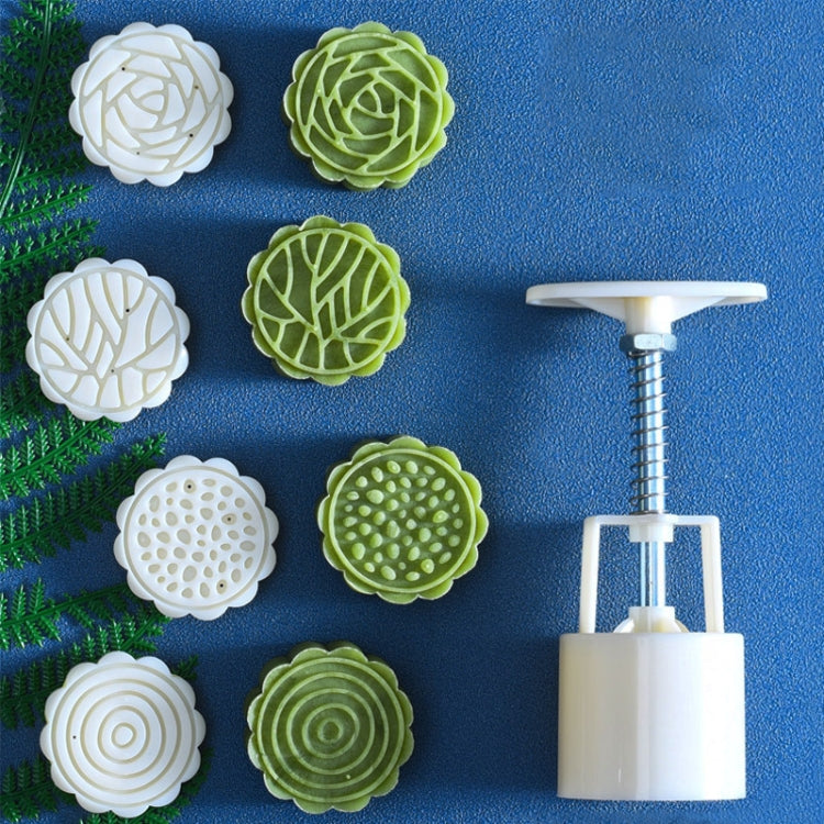 2 PCS Moon Festival Round Hand-Pressed Pastry Mold Baking Tools, Model: