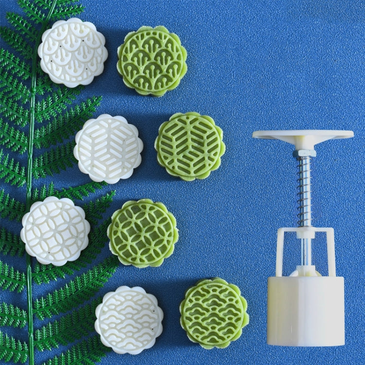 2 PCS Moon Festival Round Hand-Pressed Pastry Mold Baking Tools, Model: