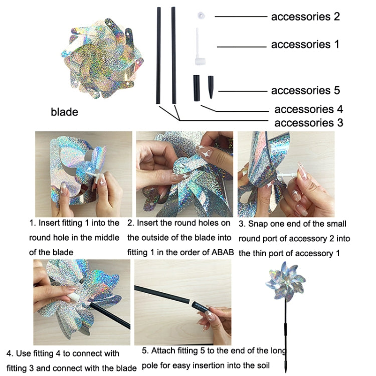 Balcony Garden Farmland Bird Catcher Reflector Anti-bird Laser Windmill, Style: Seven