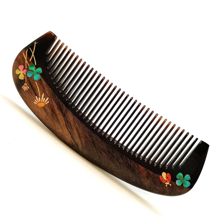 Sandalwood Comb Mother of Pearl Inlay Art Painted Comb