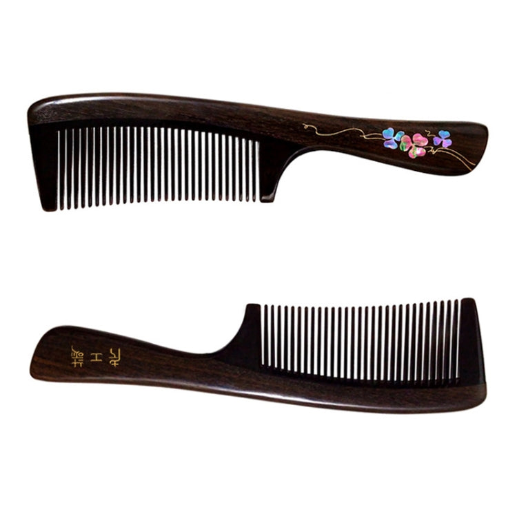 Clover Long Handle Sandalwood Comb Classical Craft Comb,Package:
