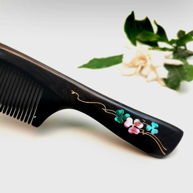 Clover Long Handle Sandalwood Comb Classical Craft Comb,Package: