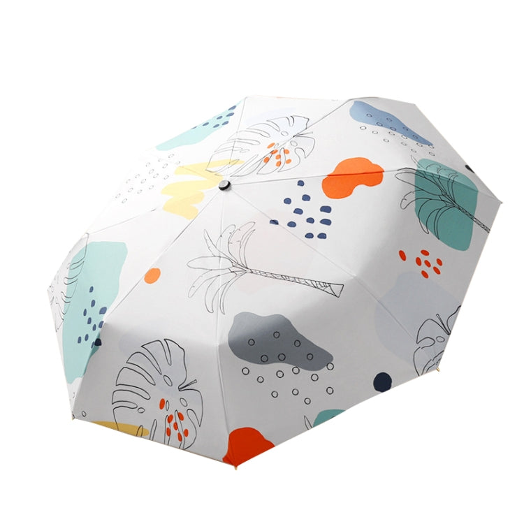 Small Fresh Automatic Umbrella Gold Glue Fabric Tri-fold Parasol