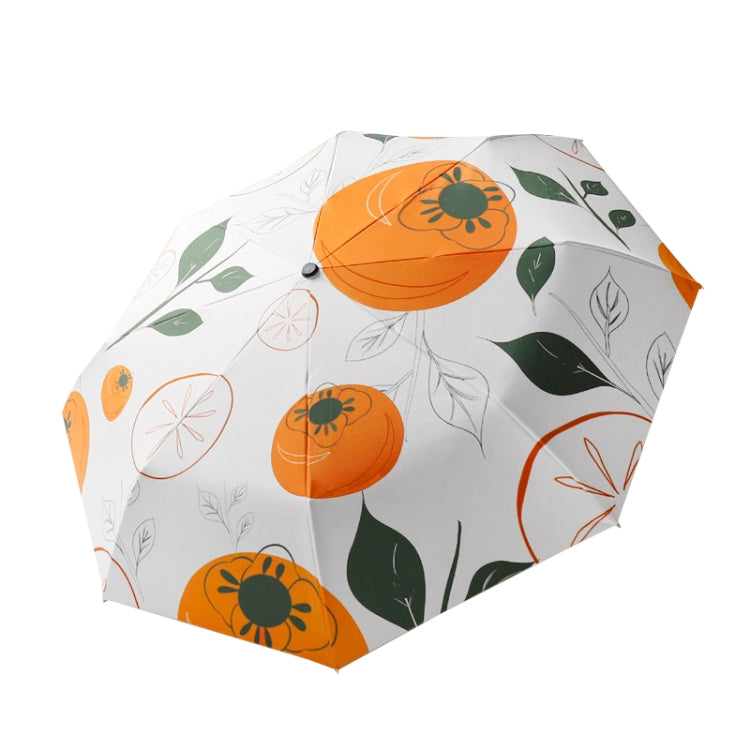 Small Fresh Automatic Umbrella Gold Glue Fabric Tri-fold Parasol