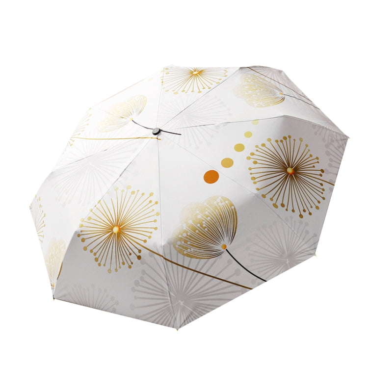Small Fresh Automatic Umbrella Gold Glue Fabric Tri-fold Parasol
