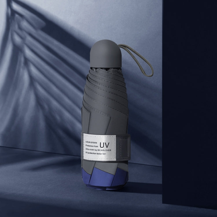 LY-0621 Five-Fold Six-bone Umbrella Simple Black Glue Sunscreen Umbrella