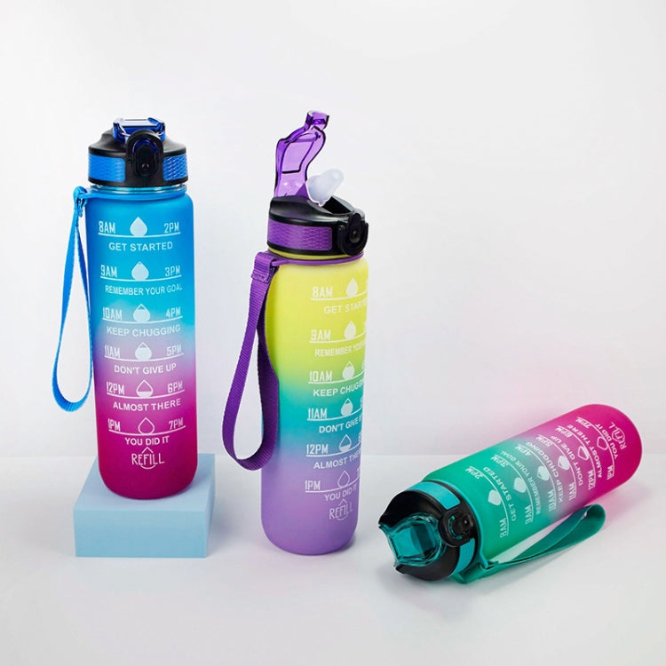 1000ml Gradient Space Cup Sports Bottle Bounce Lid Straw Cup