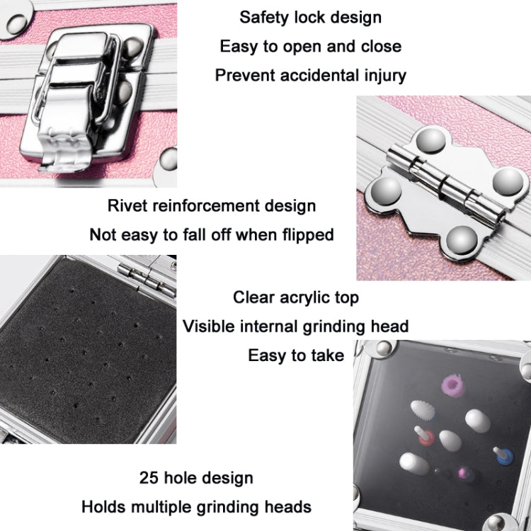 Nail Polishing Head 25 Holes Display Stand Dustproof Storage Box