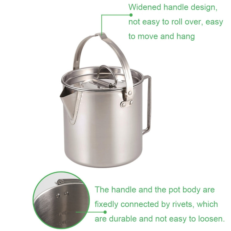 CW-307 Portable Stainless Steel Picnic Cooker Kettle Teapot Hanging Pot
