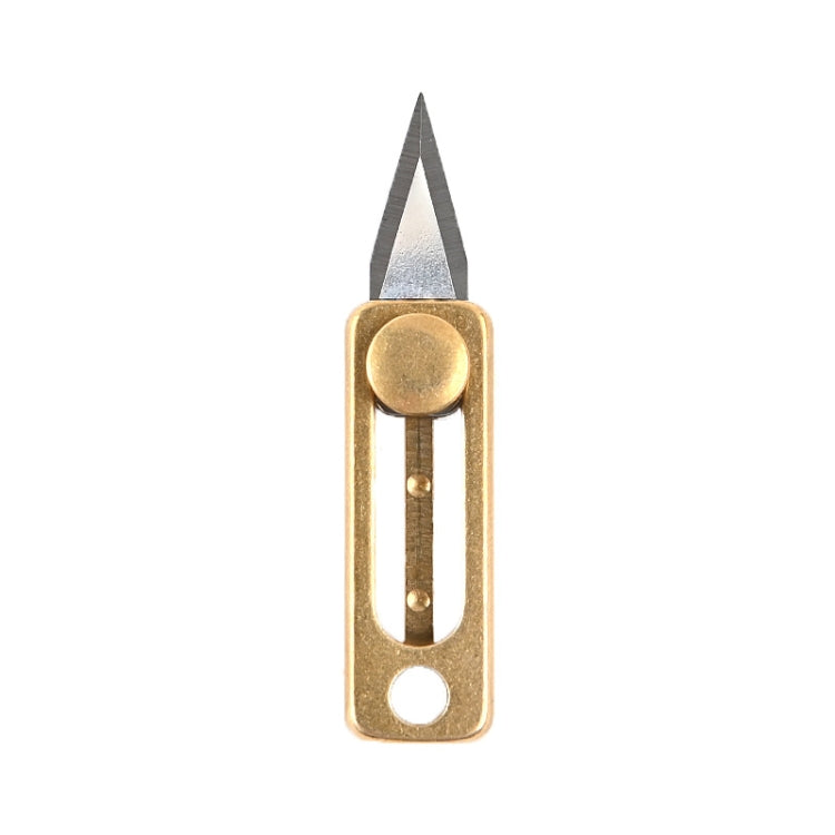 Brass Mini Knife Carry-on EDC Keychain Pendant Push-pull Unpacking Knife